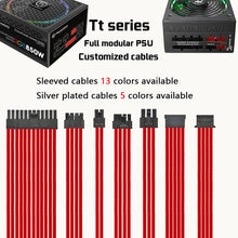 Загрузить изображение в средство просмотра галереи, TT thermaltake full modular psu customized cables sleeved silver plated cable
