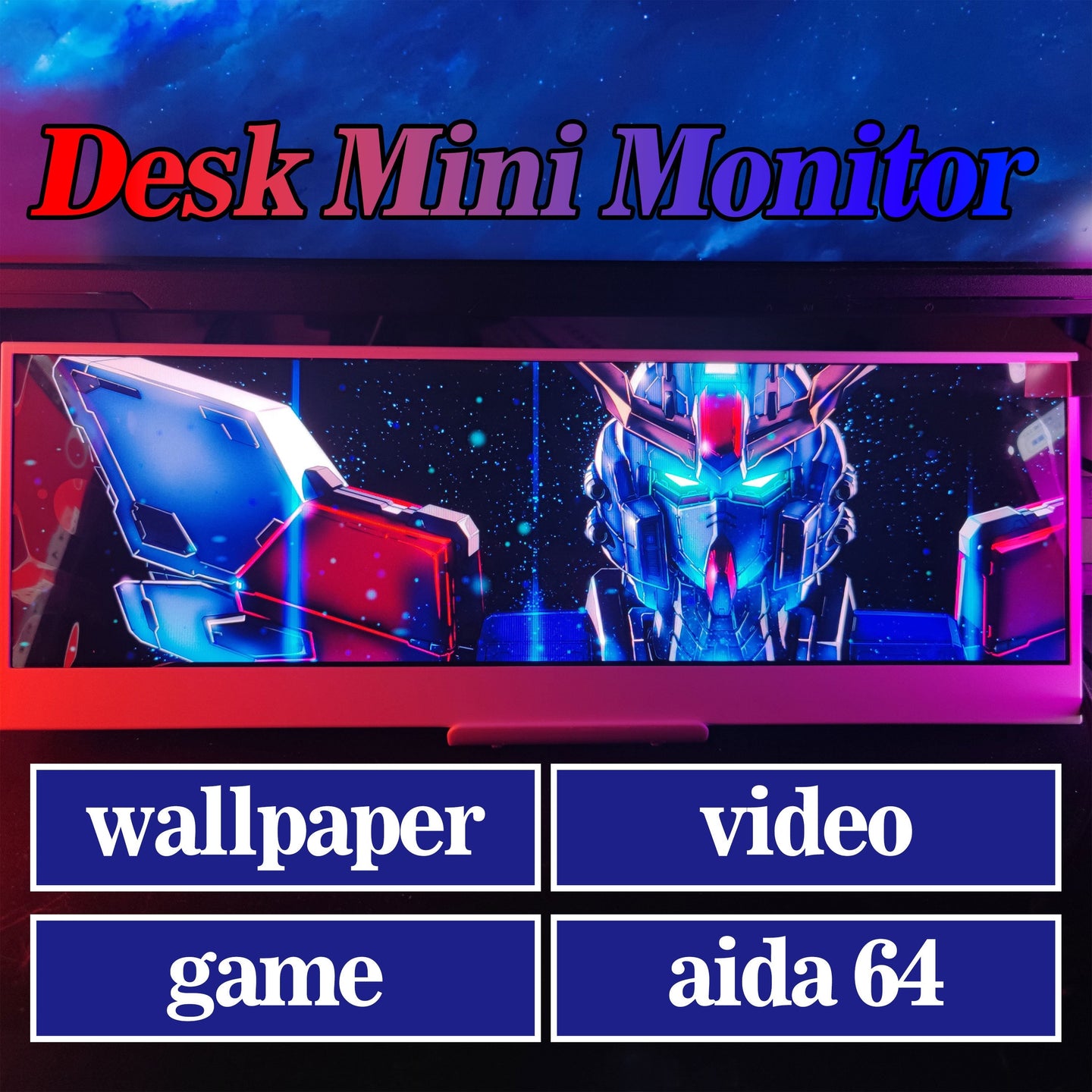 computer mini monitor desk display device information monitoring AIDA64 screen