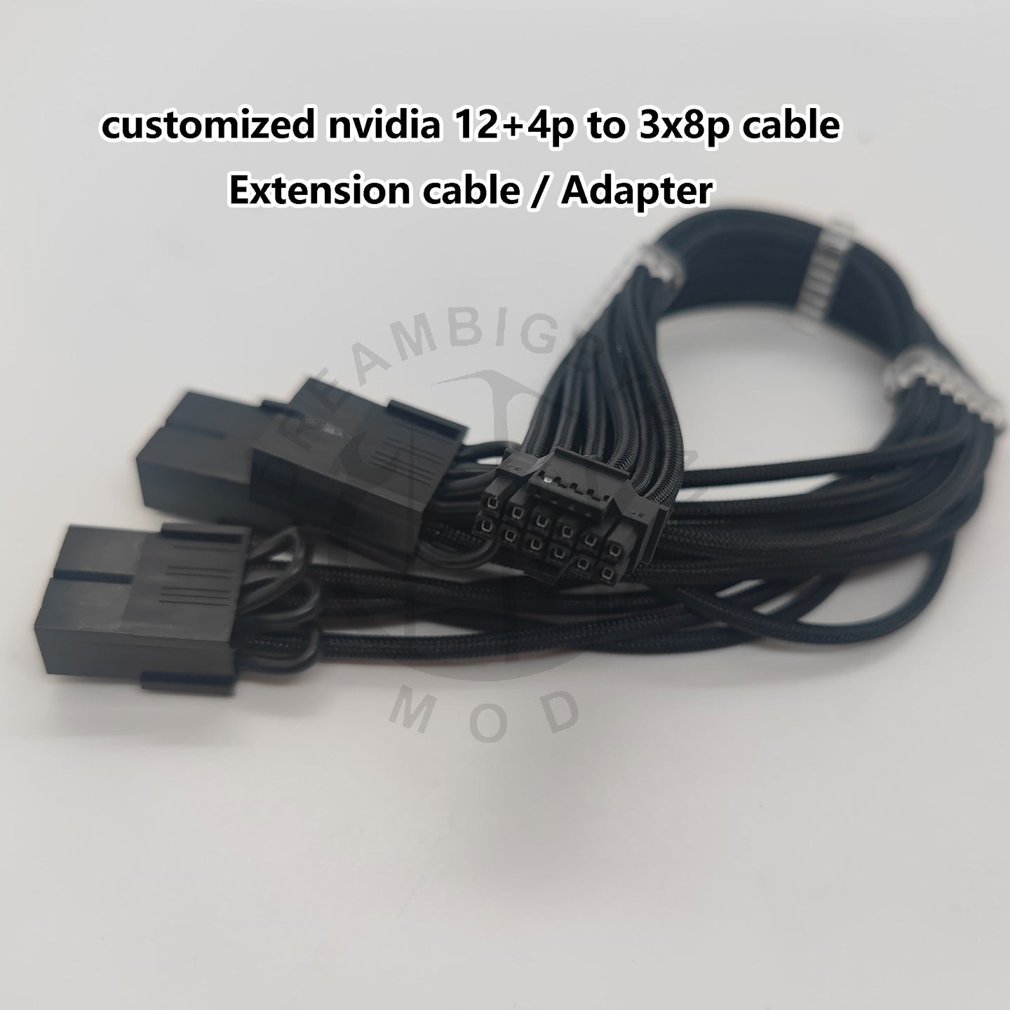 customized 30cm nvdia 3090Ti 12+4p to 3x8p adapter extension cords 16pin to triple 8p dual 8p